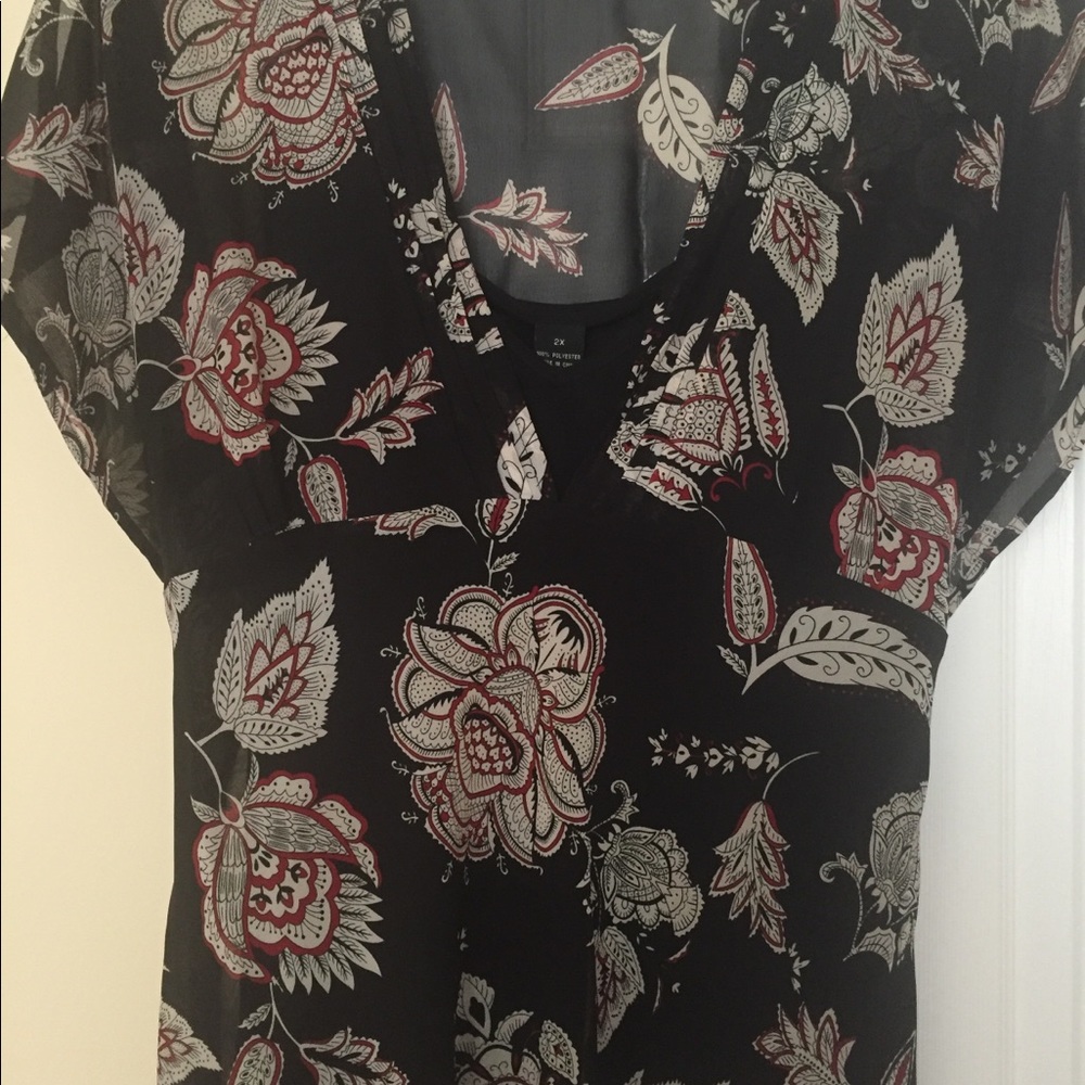 Sheer empire waist top with tank